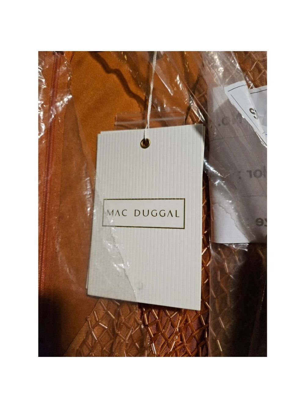 Mac Duggal Copper Beaded Midi Dress Plus Size 20 - Picture 4 of 12